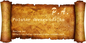 Polster Annunciáta névjegykártya
